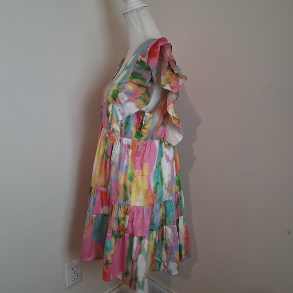 CROSBY by Mollie Burch Colorful Abstract Mini Cotyon Dress Size Medium - Picture 3 of 9